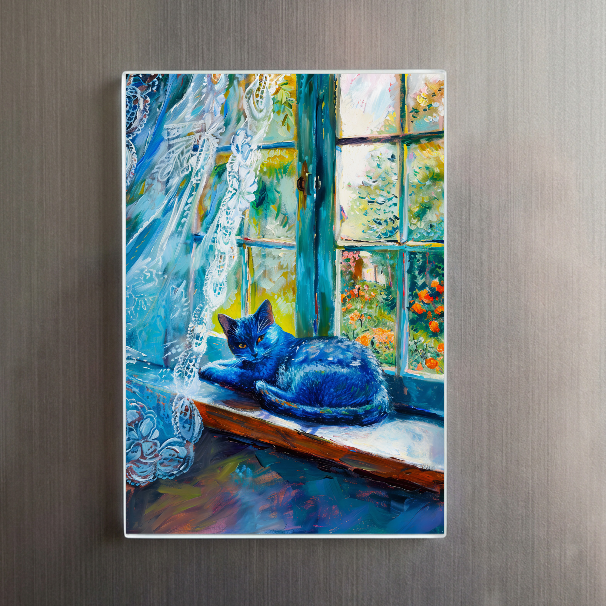 raxxa Glas-Magnet: Cat is Sleeping on Window Ledge - Image 2