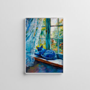 raxxa Glas-Magnet: Cat is Sleeping on Window Ledge