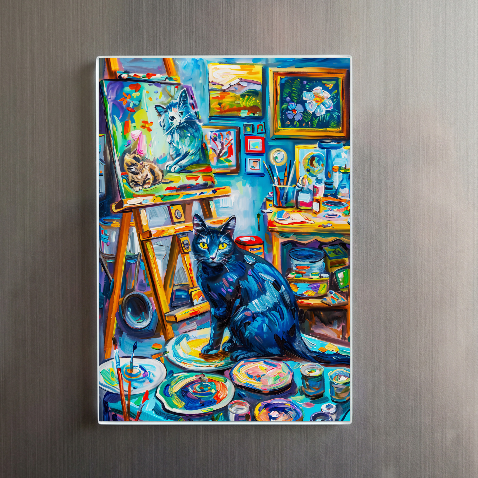 raxxa Glas-Magnet: Cat sitting in Painters Studio - Image 2