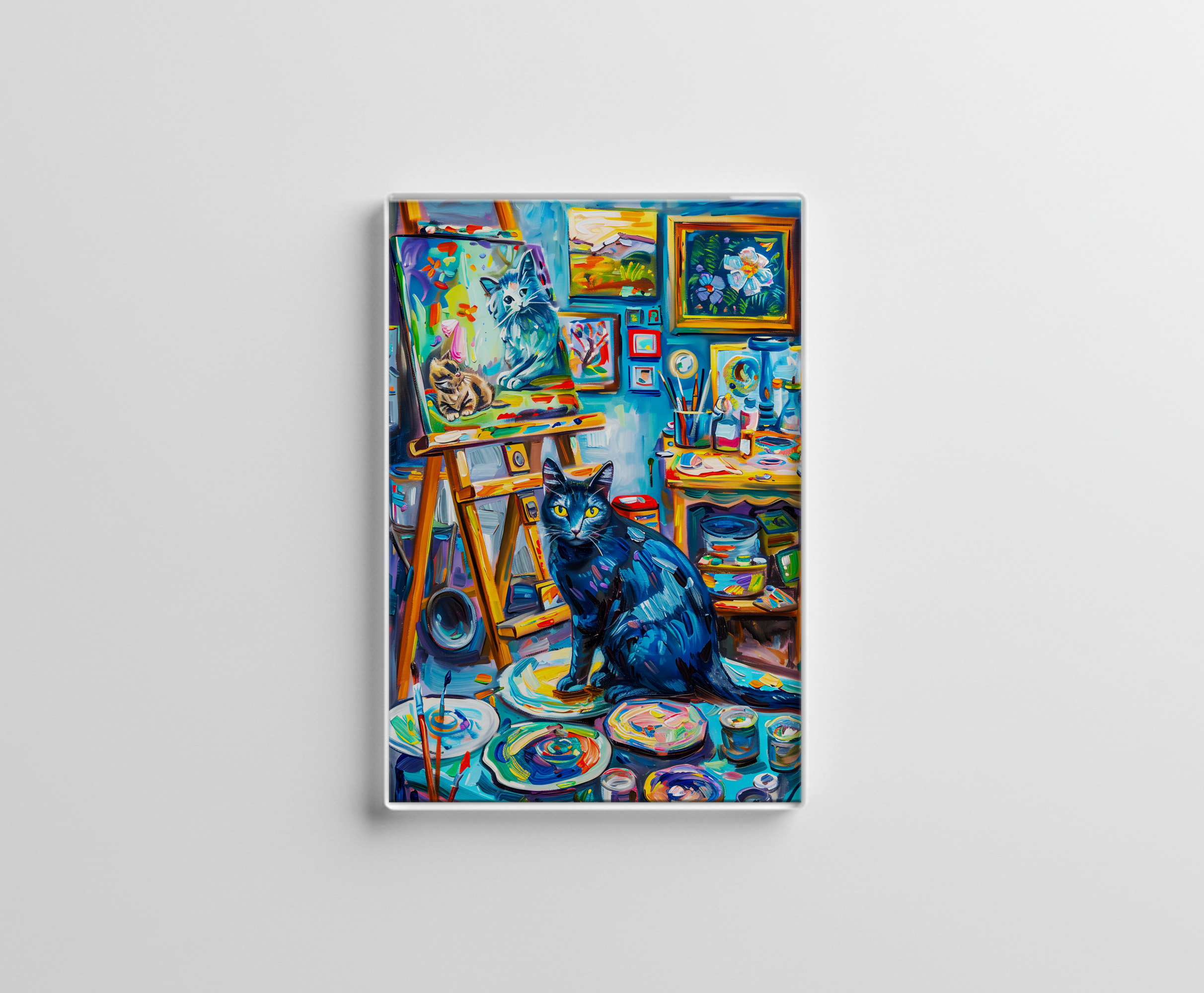 raxxa Glas-Magnet: Cat sitting in Painters Studio