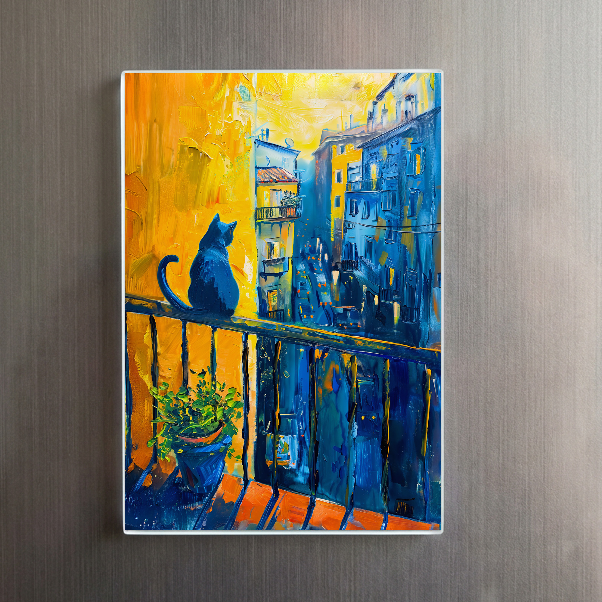 raxxa Glas-Magnet: Cat is sitting on Balcony Railing – Image 2