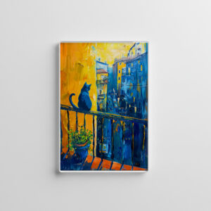 raxxa Glas-Magnet: Cat is sitting on Balcony Railing