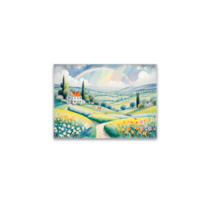 raxxa Glas-Magnet: Spring Landscape with Rainbow over Italian Hills
