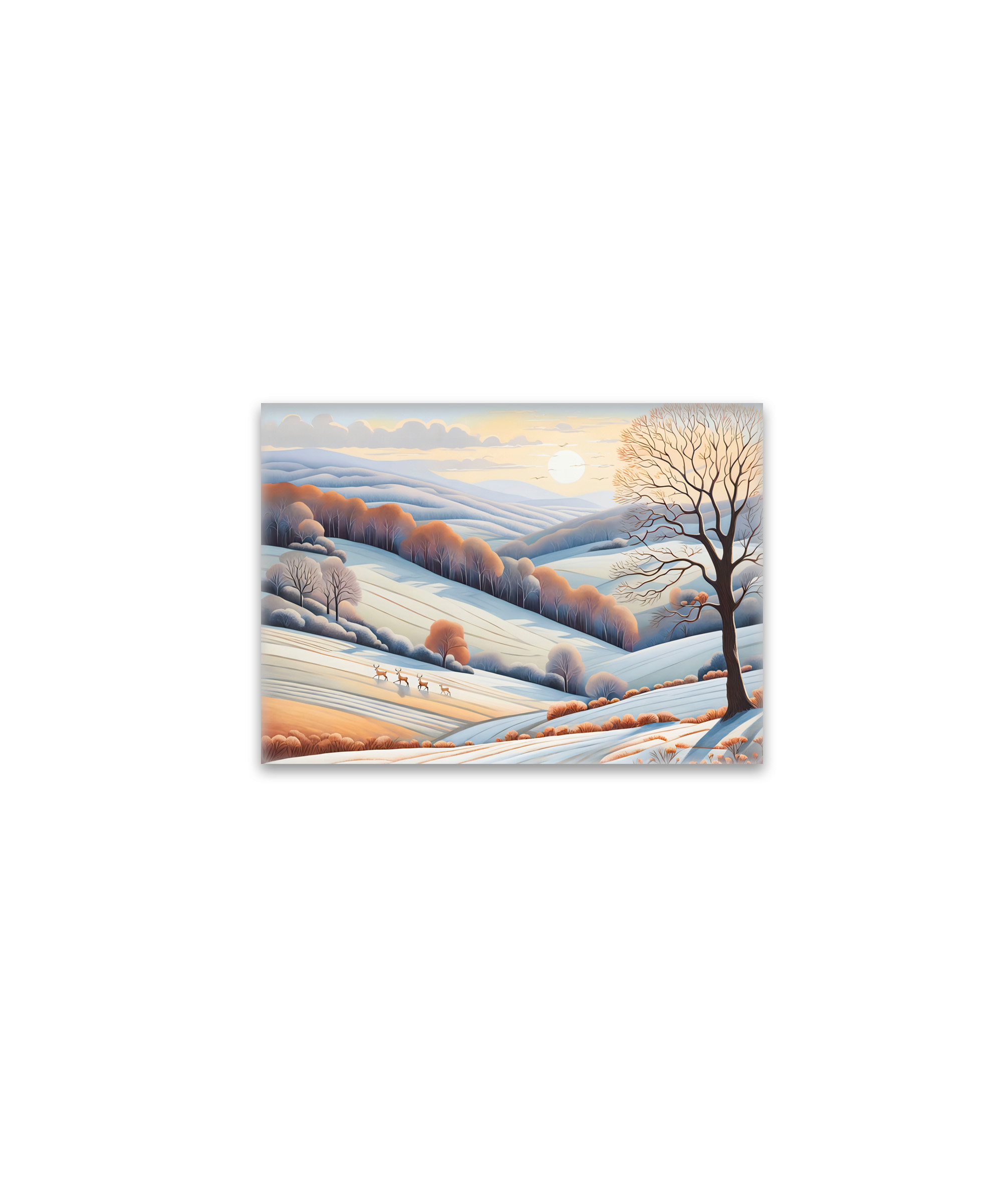 raxxa Glas-Magnet: Pastel Watercolor Sunny Winter Landscape