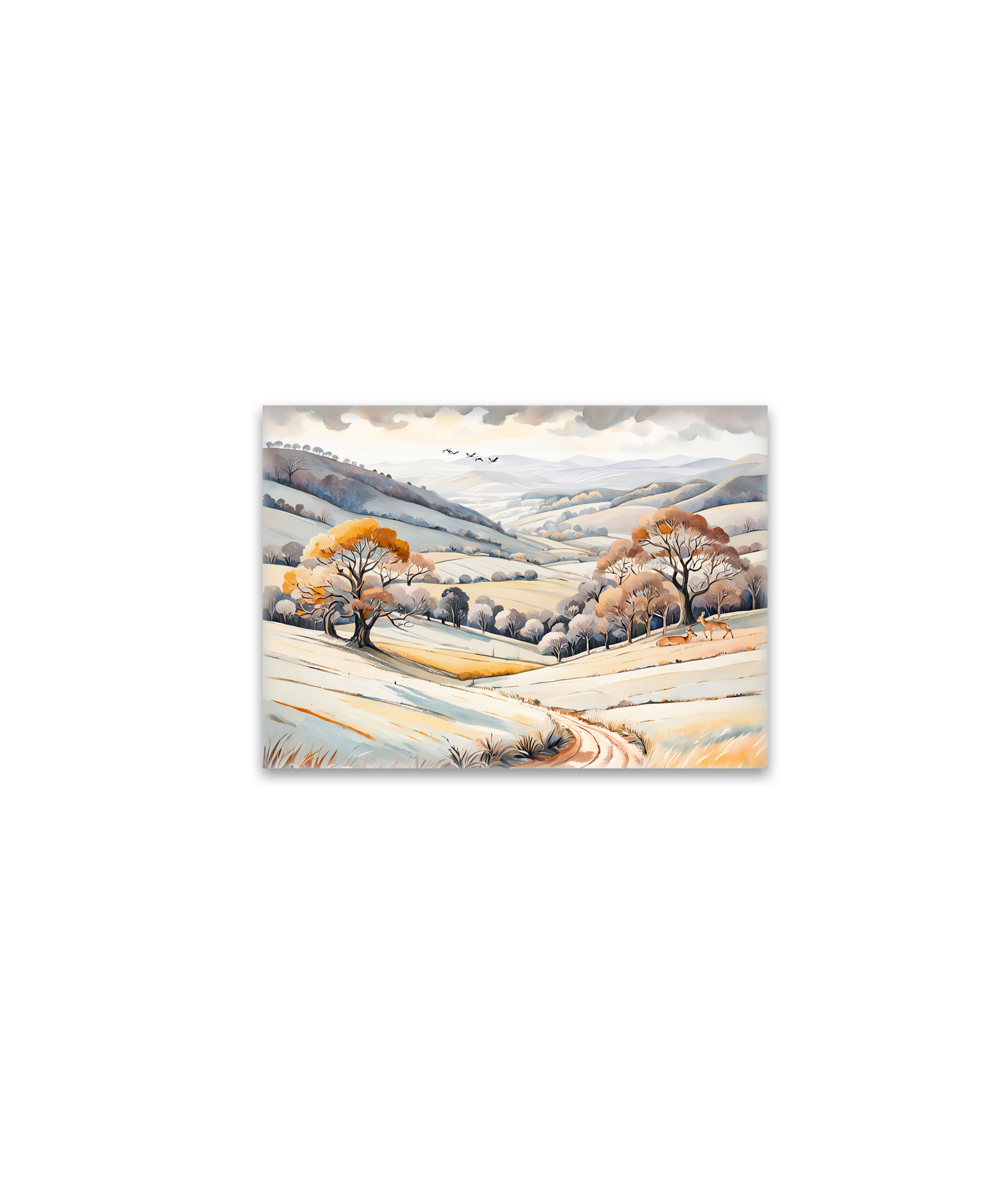 raxxa Glas-Magnet: Pastel Watercolor Sunny Winter Landscape