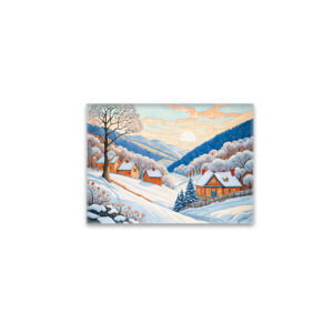 raxxa Glas-Magnet: Winter Mountain Village in Morning Sun