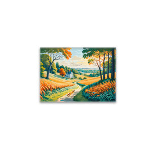 raxxa Glas-Magnet: Fox Running on Field Path in Autumn Farmland