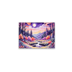 raxxa Glas-Magnet: Colorful Autumn Landscape with Stream under Moonlight