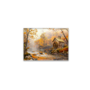 raxxa Glas-Magnet: Old Water Mill by Stream in Autumn