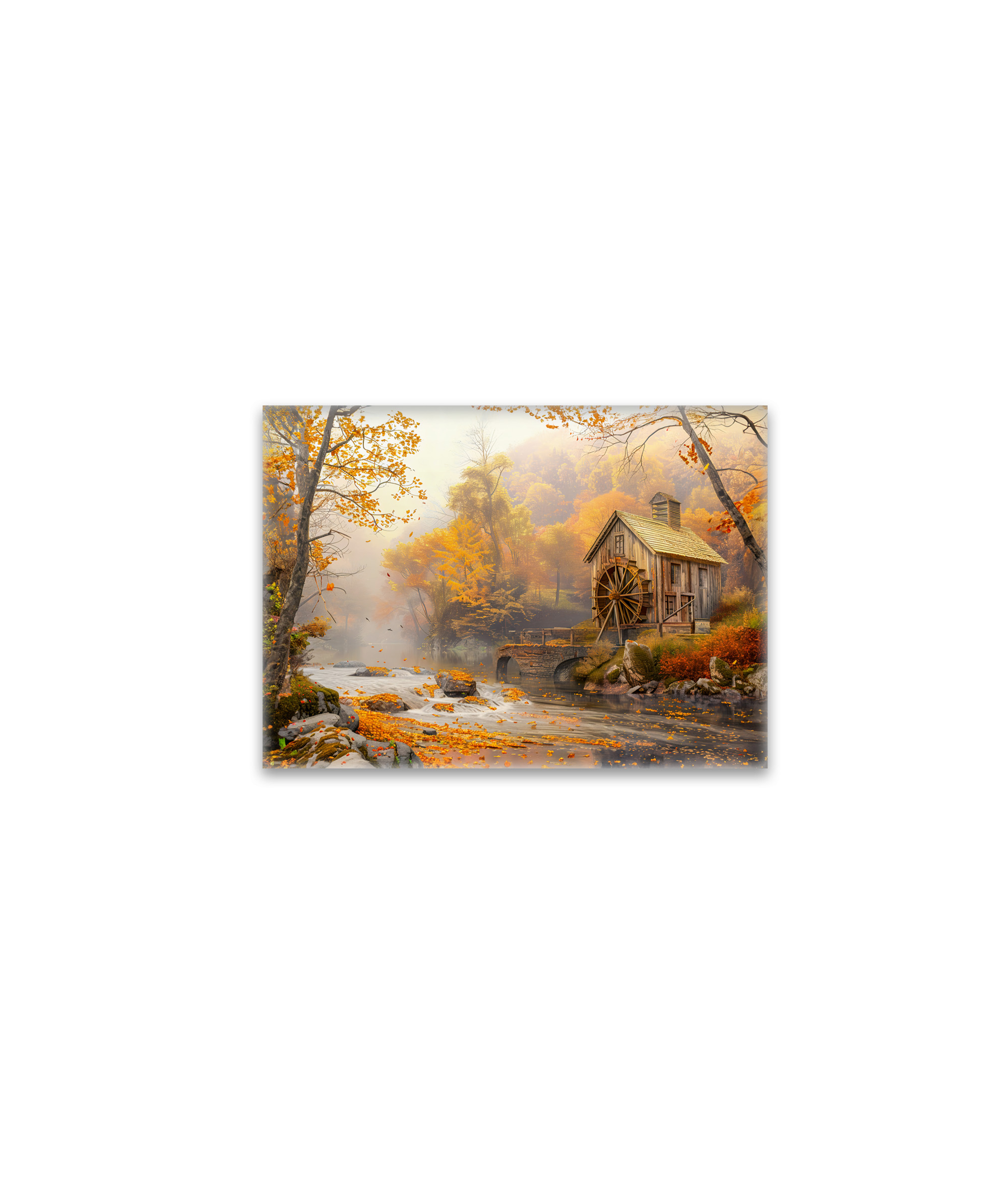 raxxa Glas-Magnet: Old Water Mill by Stream in Autumn