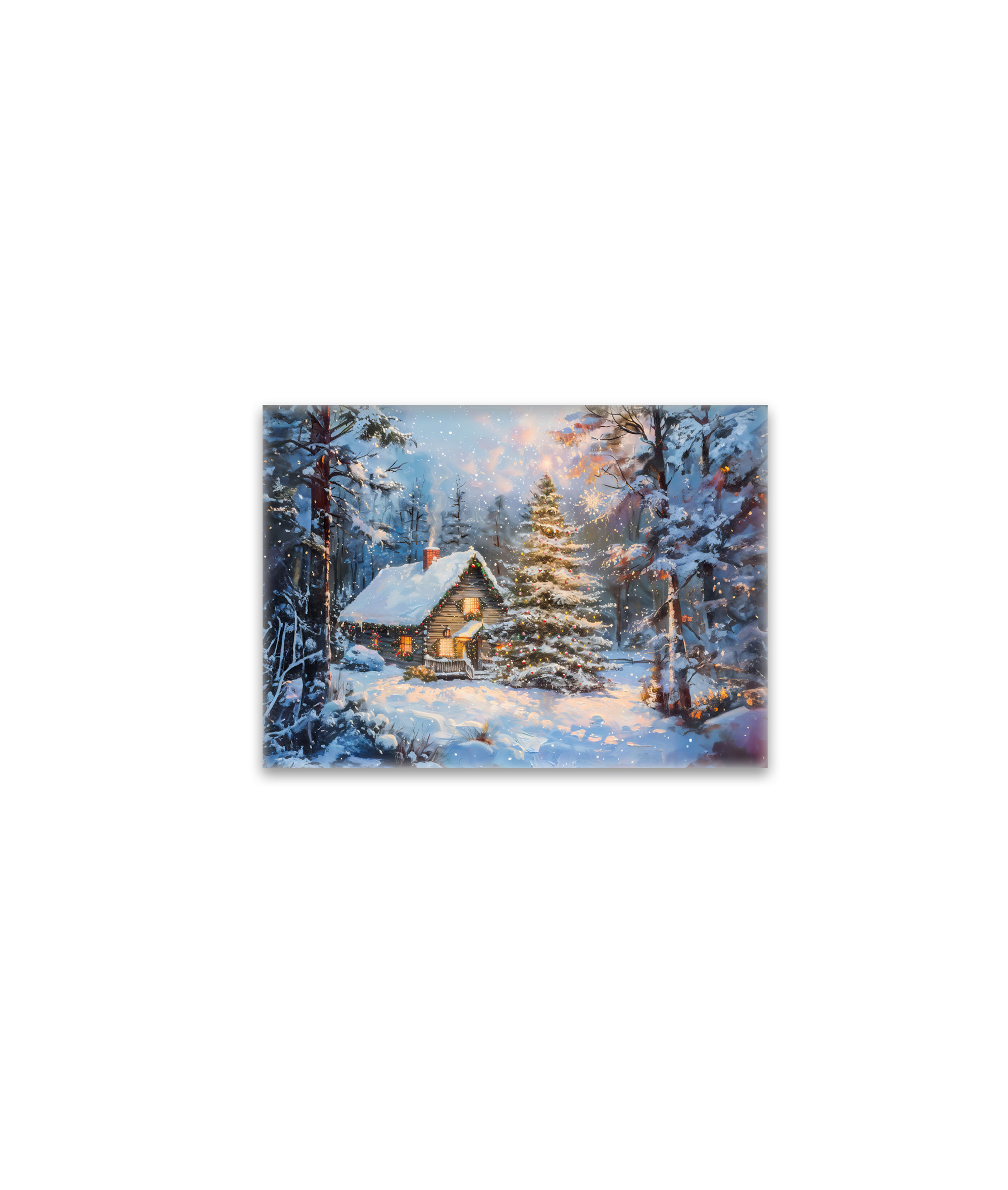 raxxa Glas-Magnet: Cozy Winter Cottage with Christmas Tree