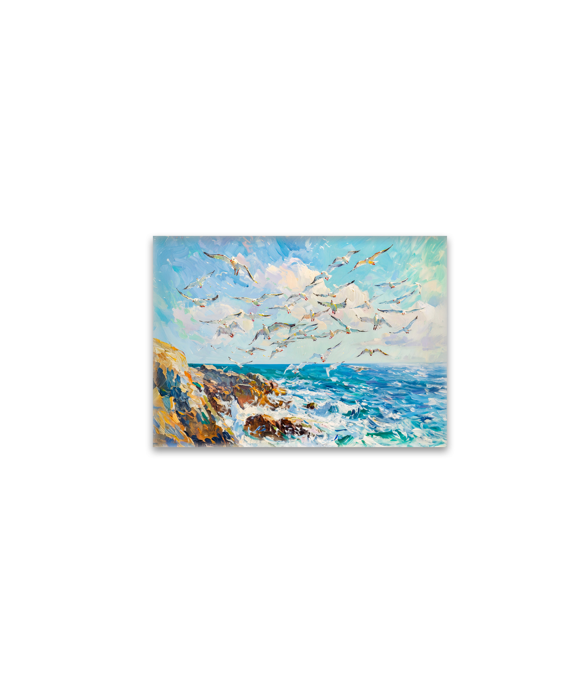 raxxa Glas-Magnet: Seagulls Over Waves Impressionist Ocean Scene