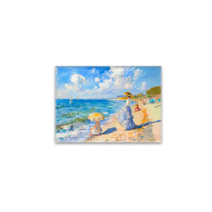 raxxa Glas-Magnet: Woman with Parasol at the Beach Impressionism