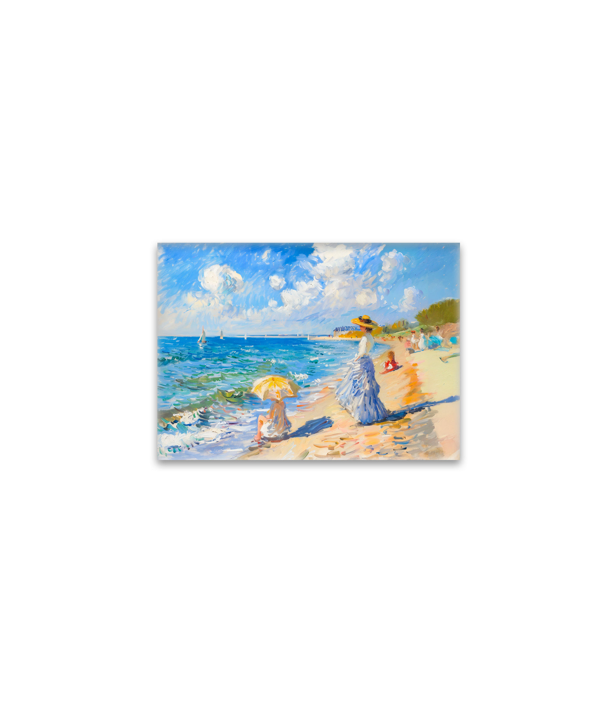raxxa Glas-Magnet: Woman with Parasol at the Beach Impressionism