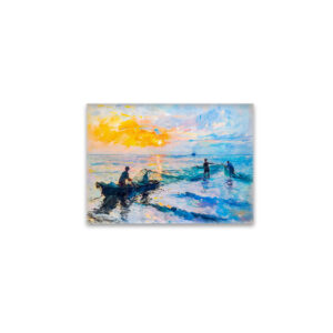 raxxa Glas-Magnet: Fishermen at Sunset  Impressionist Coastal Scene