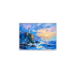raxxa Glas-Magnet: Lighthouse on Rocky Coast Impressionist Seascape