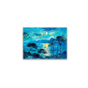 raxxa Glas-Magnet: Moonlit Bay with Boats Impressionist Nocturne