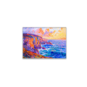 raxxa Glas-Magnet: Cliffs in Fiery Sunset Impressionist Landscape