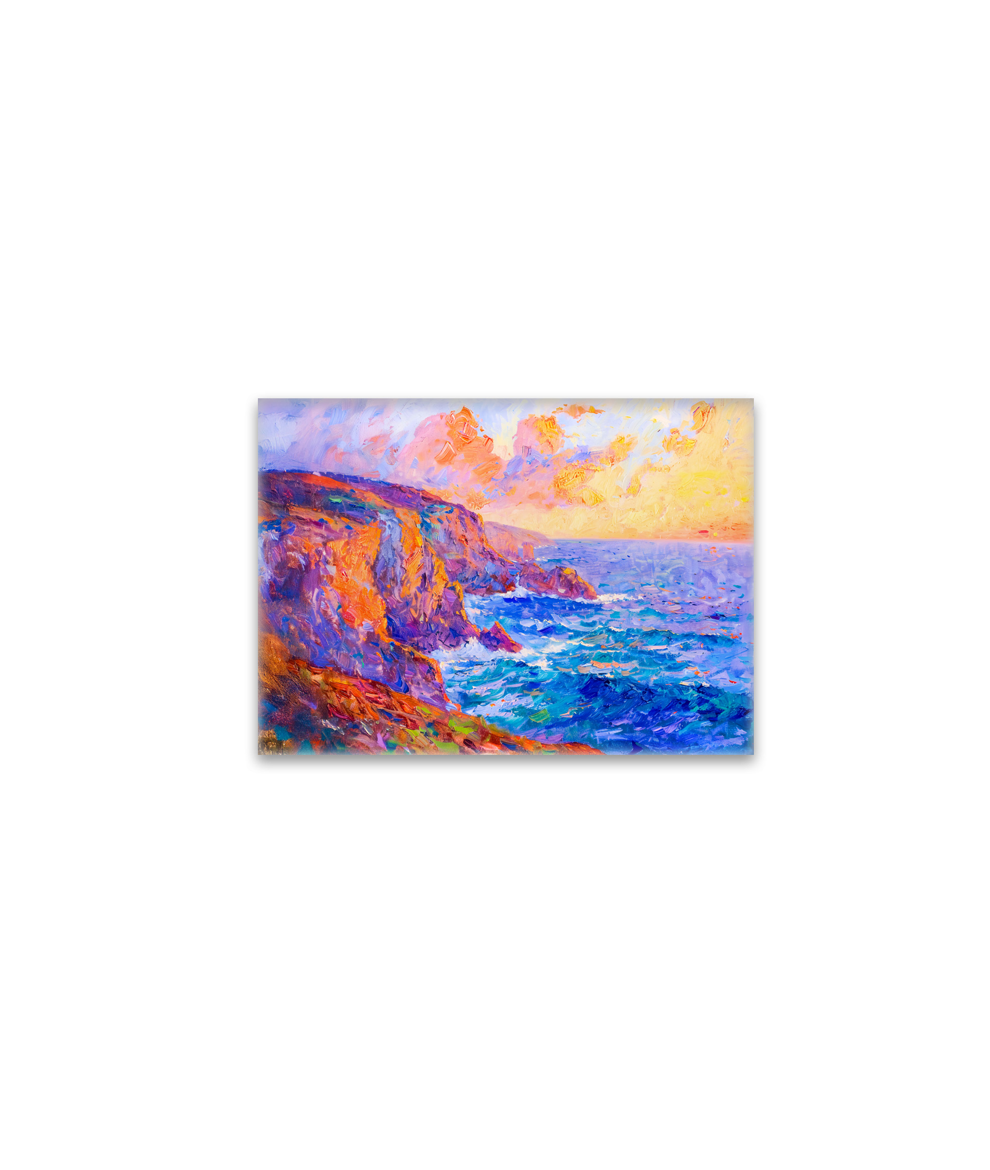 raxxa Glas-Magnet: Cliffs in Fiery Sunset Impressionist Landscape