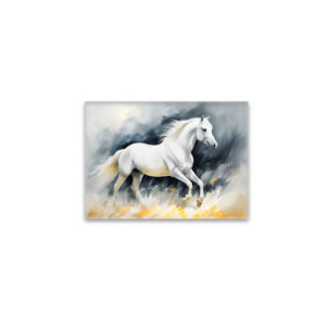 raxxa Glas-Magnet: White Horse Running in Sand, Dark Background