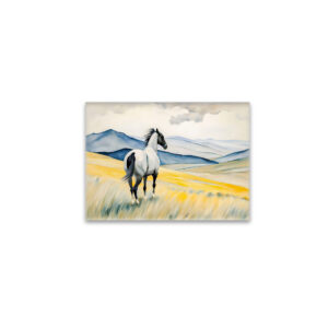 raxxa Glas-Magnet: White Horse Running in Sand, Dark Background
