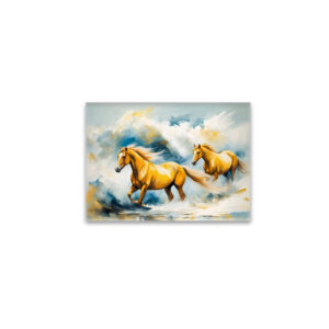 raxxa Glas-Magnet: Two Chestnut Horses Running Through Red Sand