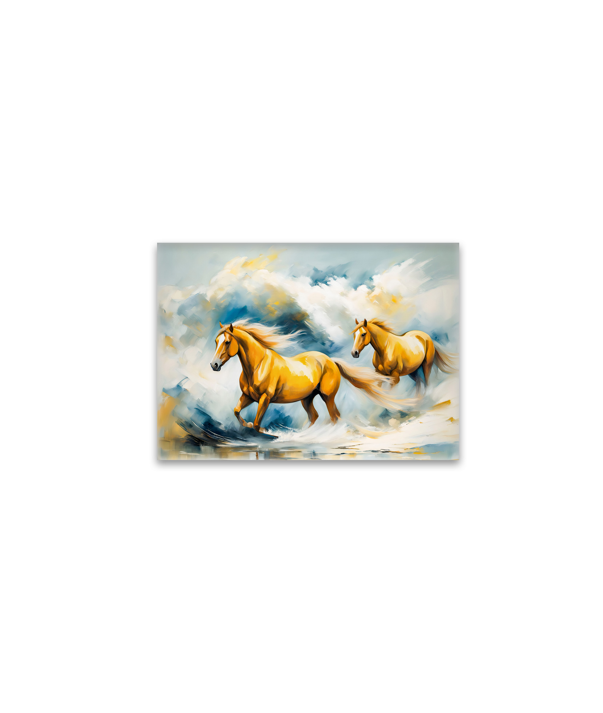 raxxa Glas-Magnet: Two Chestnut Horses Running Through Red Sand