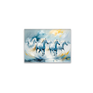 raxxa Glas-Magnet: Large Group of White Horses Running Through Sea