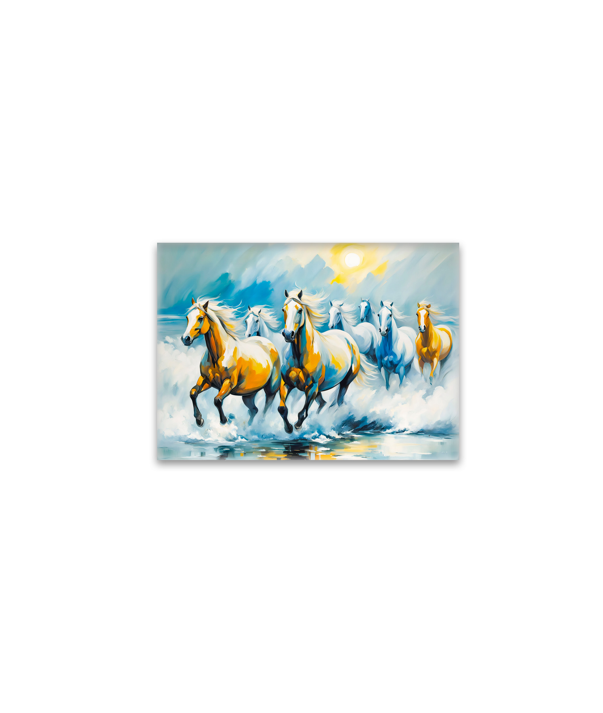 raxxa Glas-Magnet: Chestnut Horses Running Through Shallow Seaild
