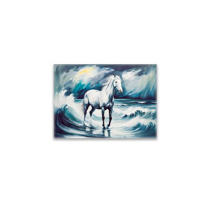 raxxa Glas-Magnet: White Horse in a Stormy Sea