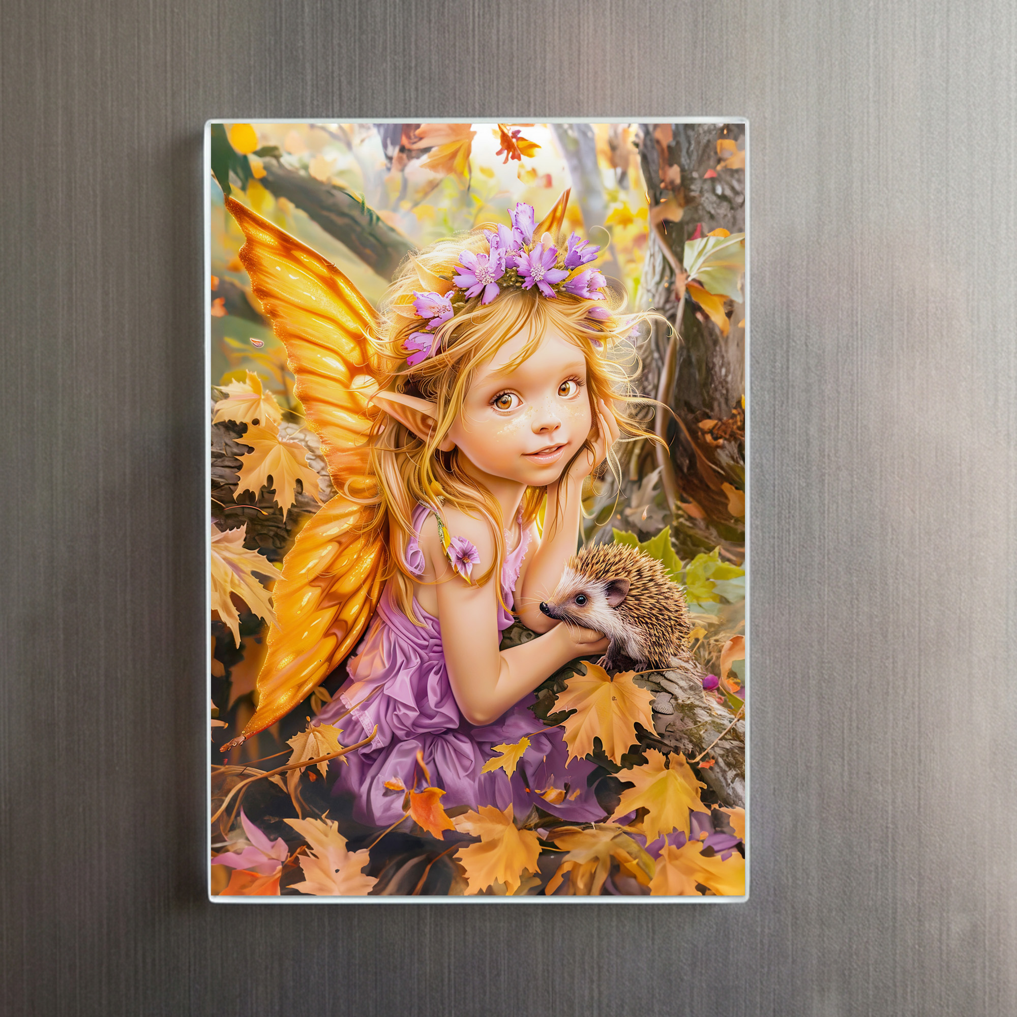 raxxa Glas-Magnet: Autumn Fairy with Hedgehog Friend - immagine 2
