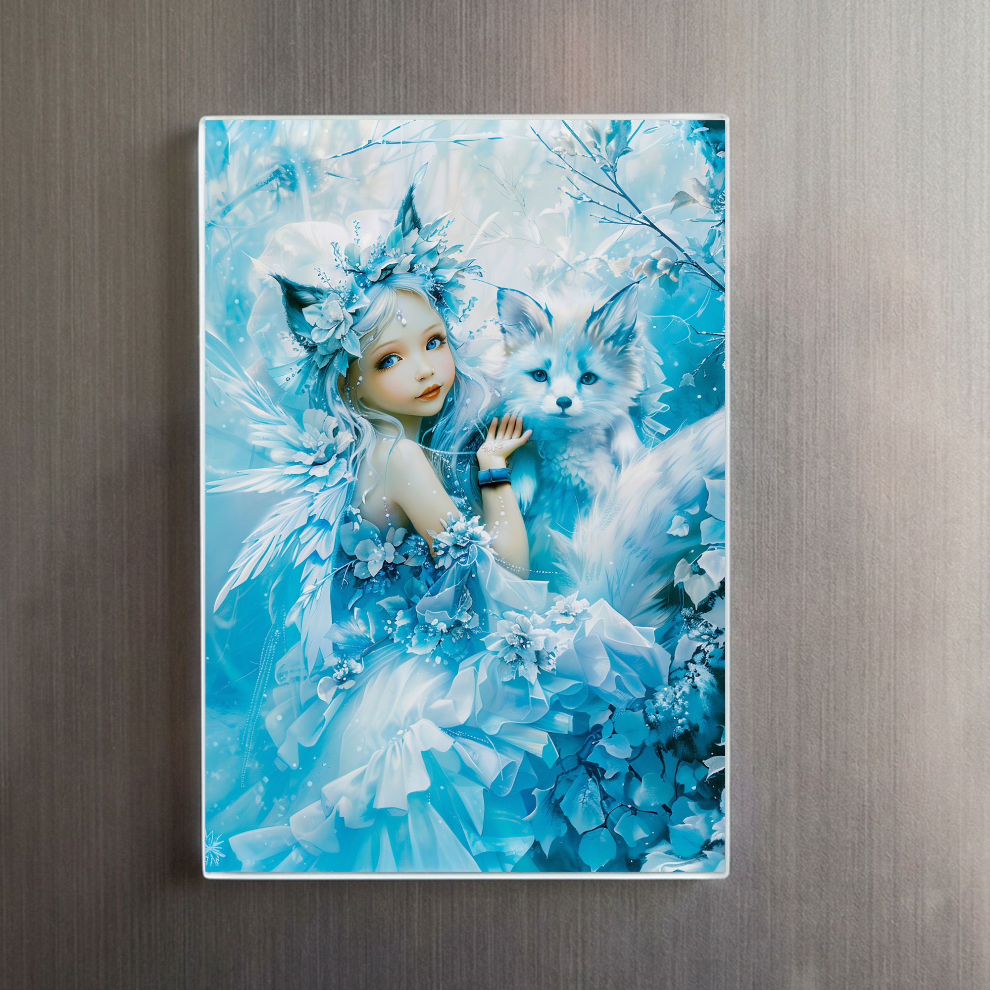 raxxa Glas-Magnet: Arctic Fairy and Polar Fox by Lake - immagine 2