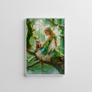 raxxa Glas-Magnet: Enchanting Fairy with Owl in Forest