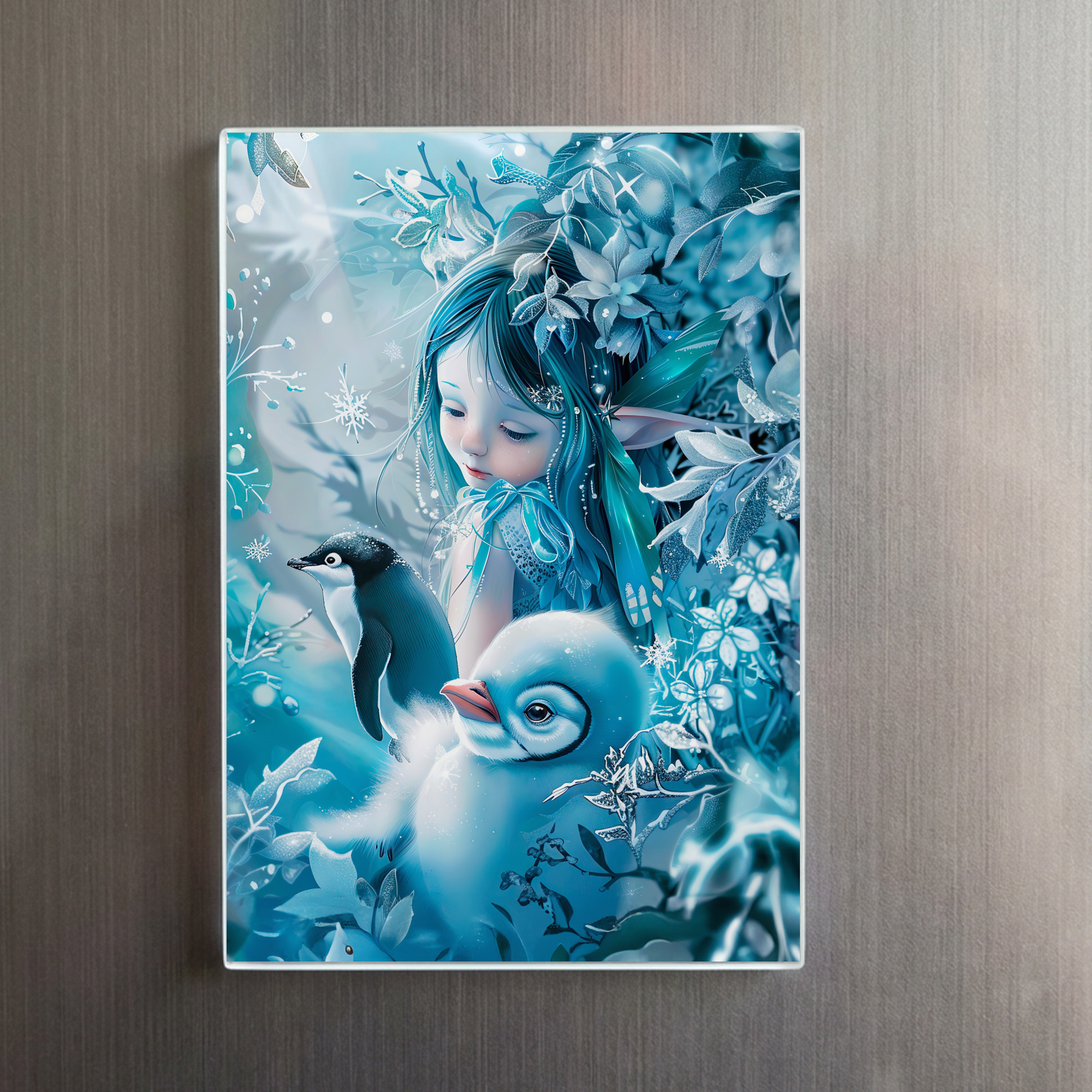 raxxa Glas-Magnet: Winter Fairy with Penguin Companion - immagine 2