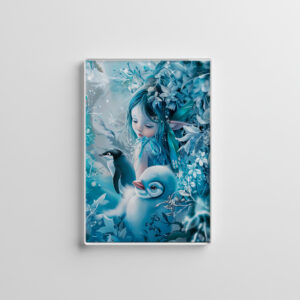 raxxa Glas-Magnet: Winter Fairy with Penguin Companion