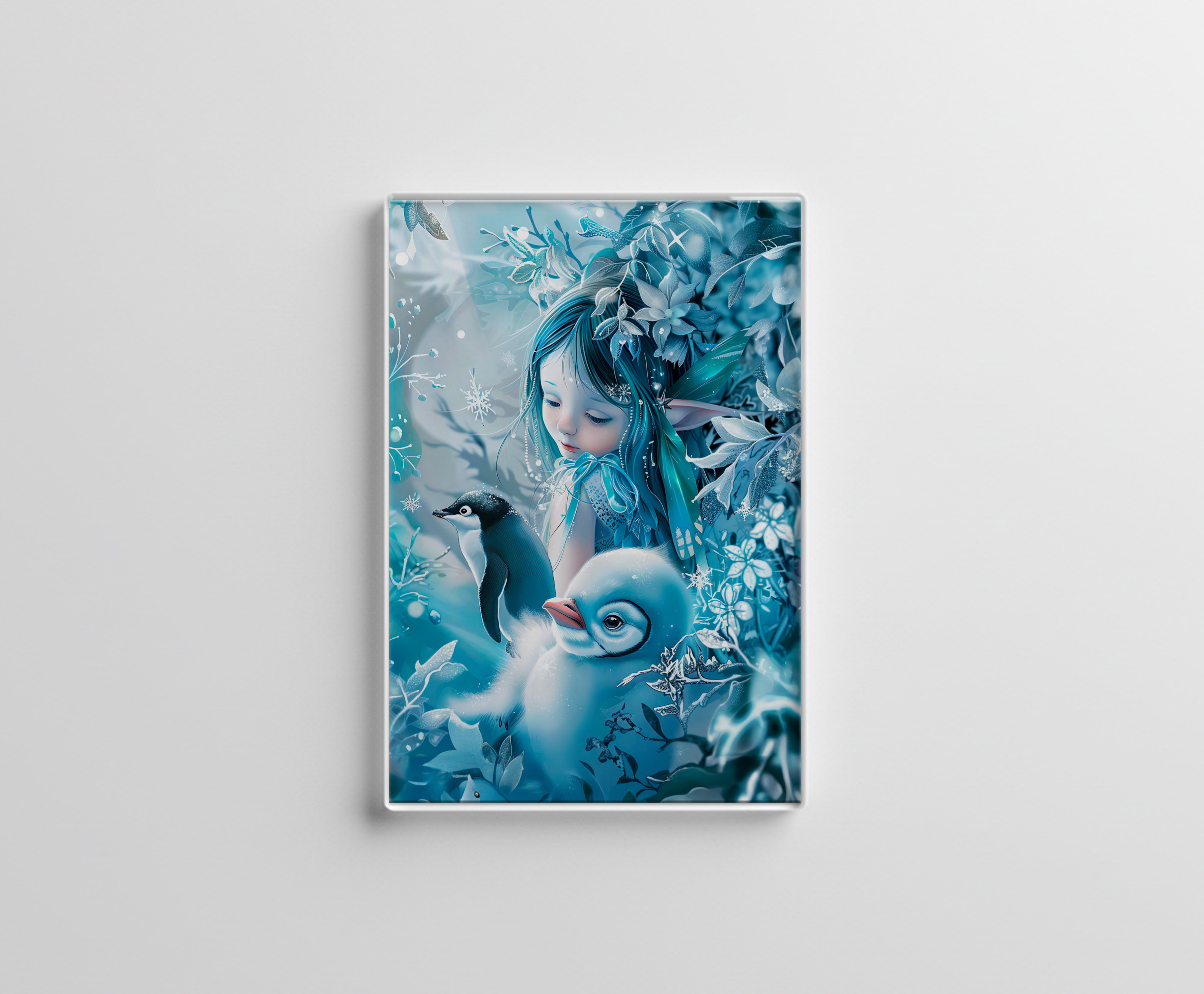 raxxa Glas-Magnet: Winter Fairy with Penguin Companion