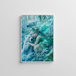 raxxa Glas-Magnet: Fairy Child and Playful Polar Bears