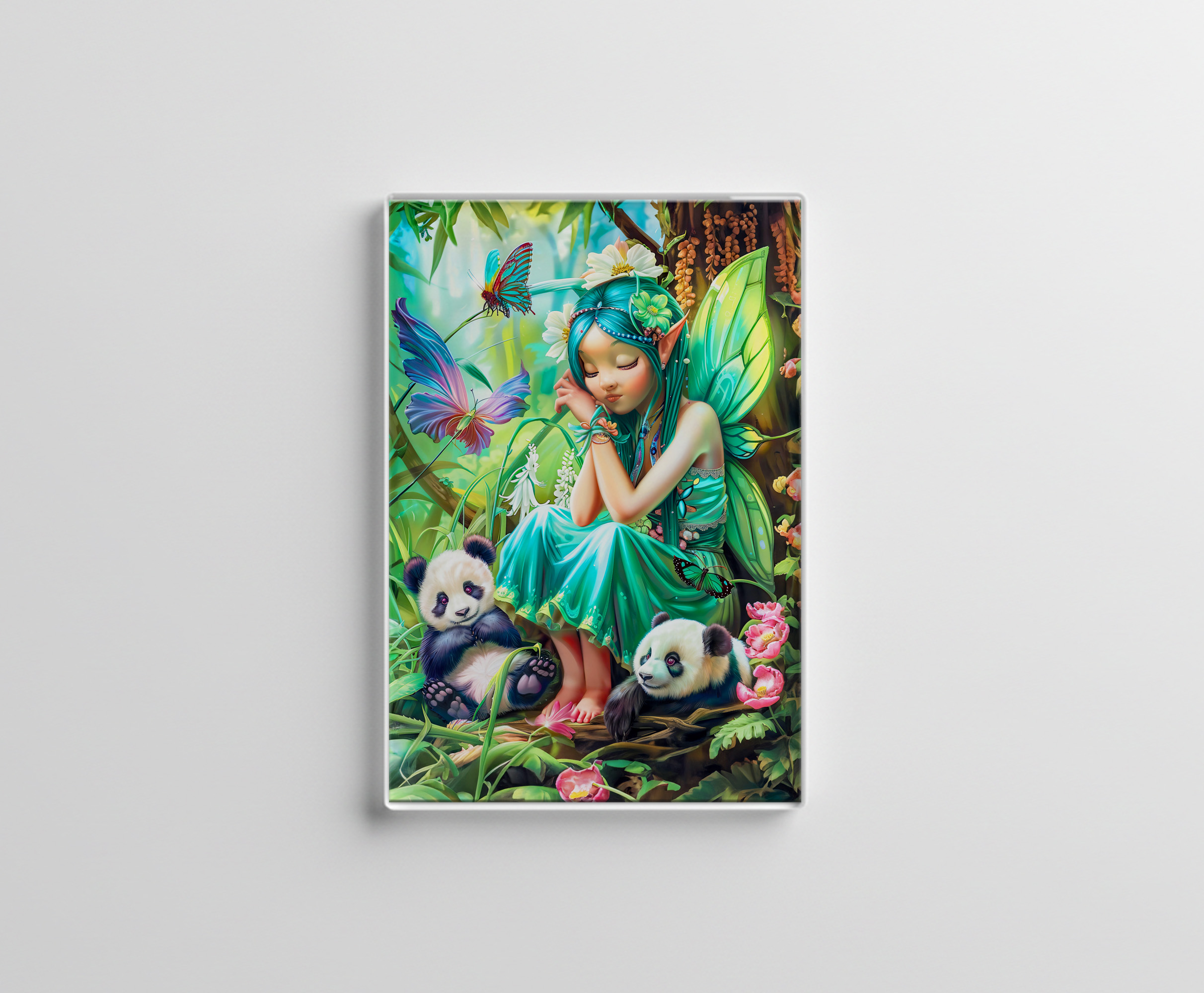 raxxa Glas-Magnet: Forest Fairy with Gentle Pandas
