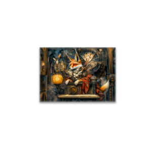 raxxa Glas-Magnet: Fox on a Steampunk Pulpit in a Mystical Scene