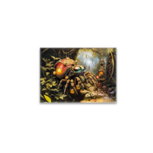 raxxa Glas-Magnet: Funny Spider with Snail Shell Body in Fantasy Forest