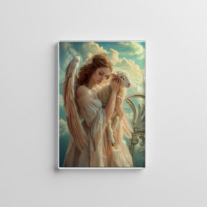 raxxa Glas-Magnet: Heavenly Serenity Female Angel with Lamb