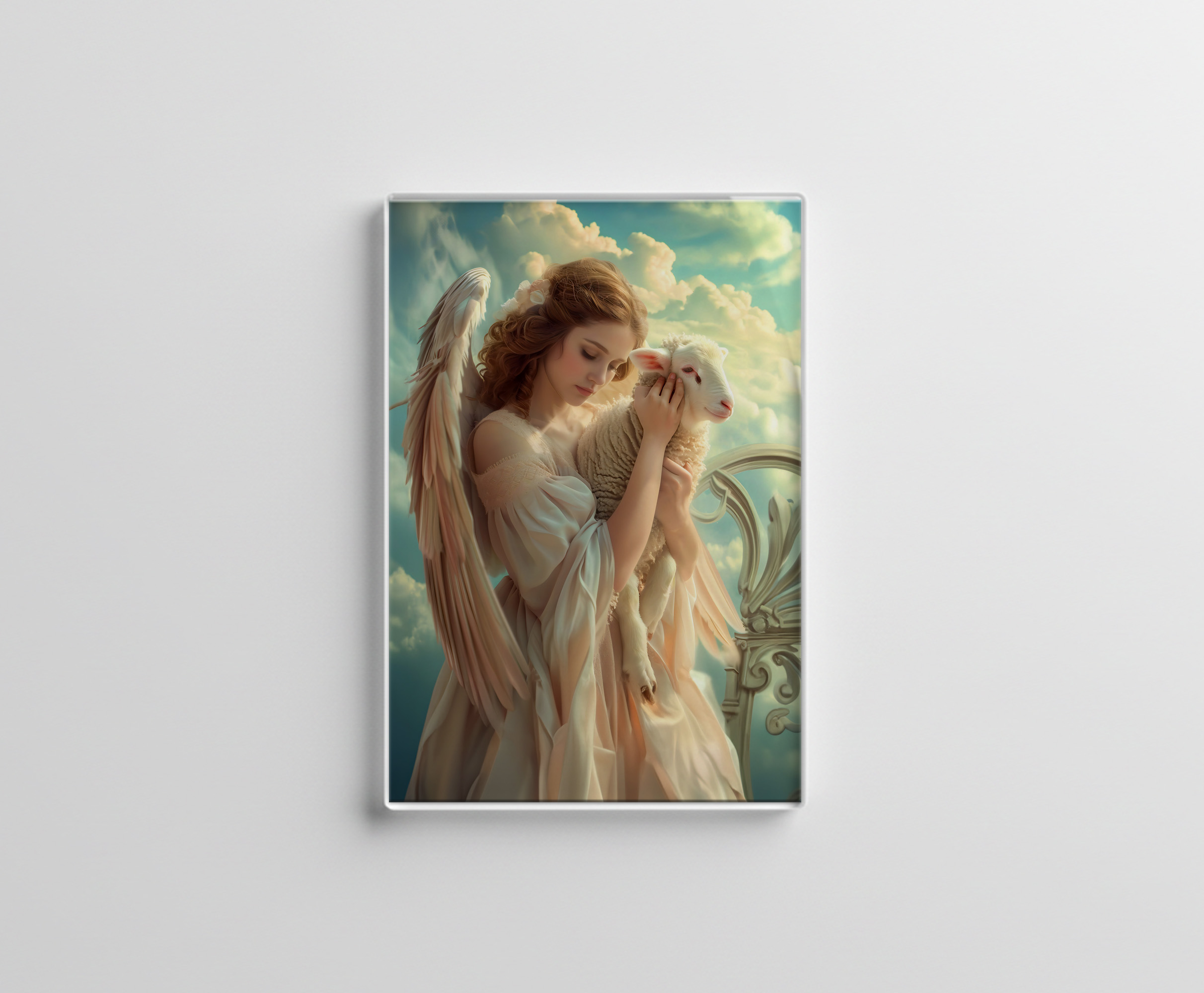 raxxa Glas-Magnet: Heavenly Serenity Female Angel with Lamb