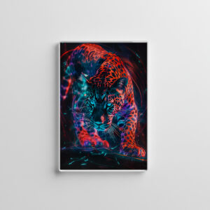 raxxa Glas-Magnet: Reddish Neon Leopard Cosmic Light