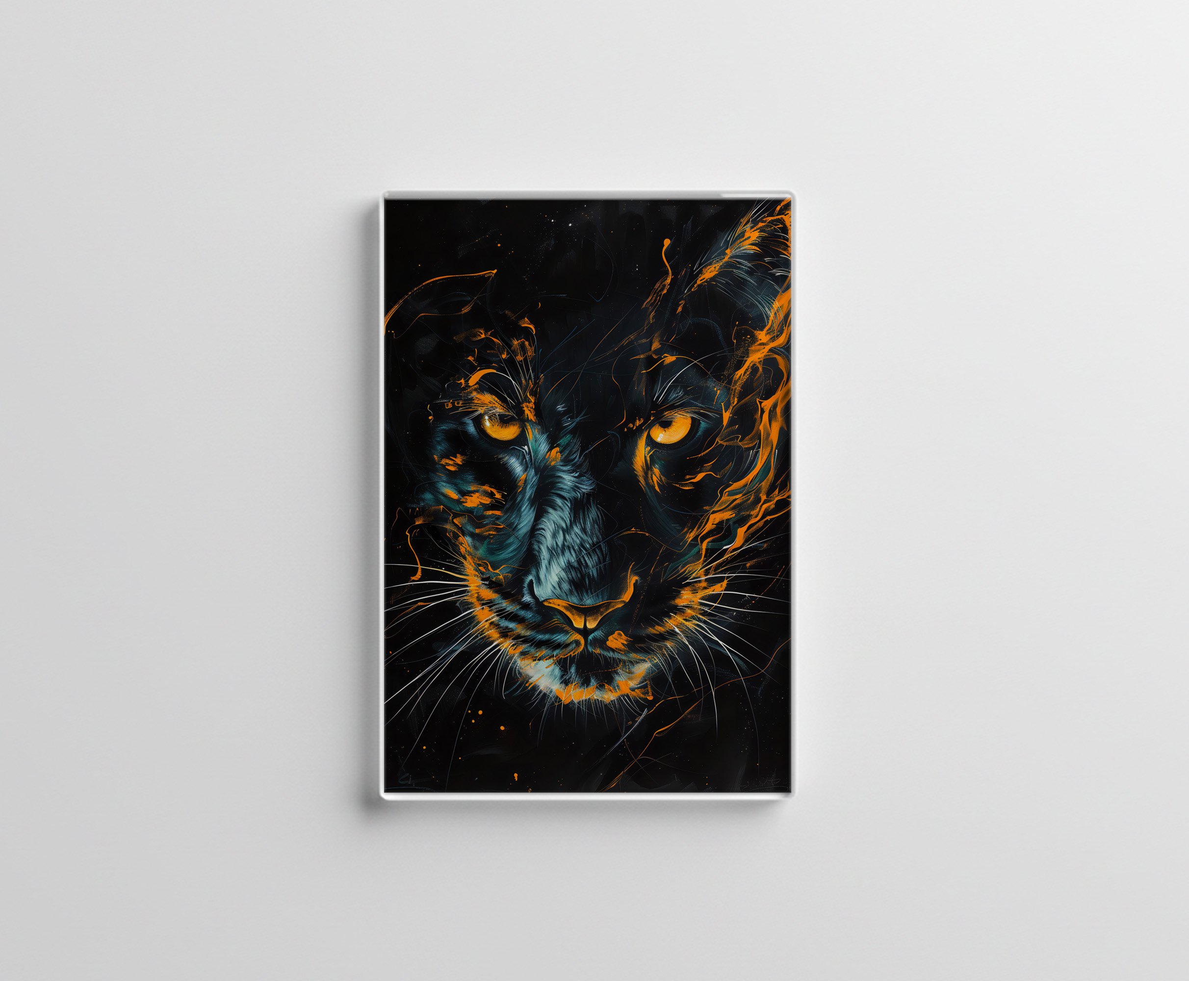 raxxa Glas-Magnet: Orange Neon Black Panther Light Trails