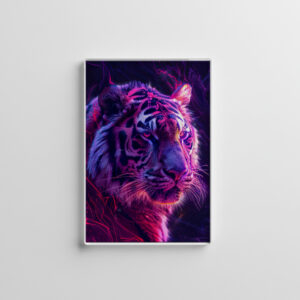raxxa Glas-Magnet: Purple Red Neon Tiger Cosmic Glow