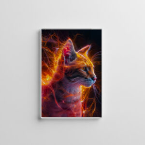 raxxa Glas-Magnet: Reddish Neon Wildcat Cosmic Light