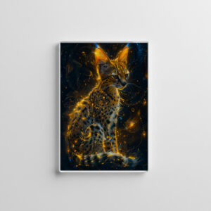 raxxa Glas-Magnet: Yellowish Neon Serval Cosmic Glow