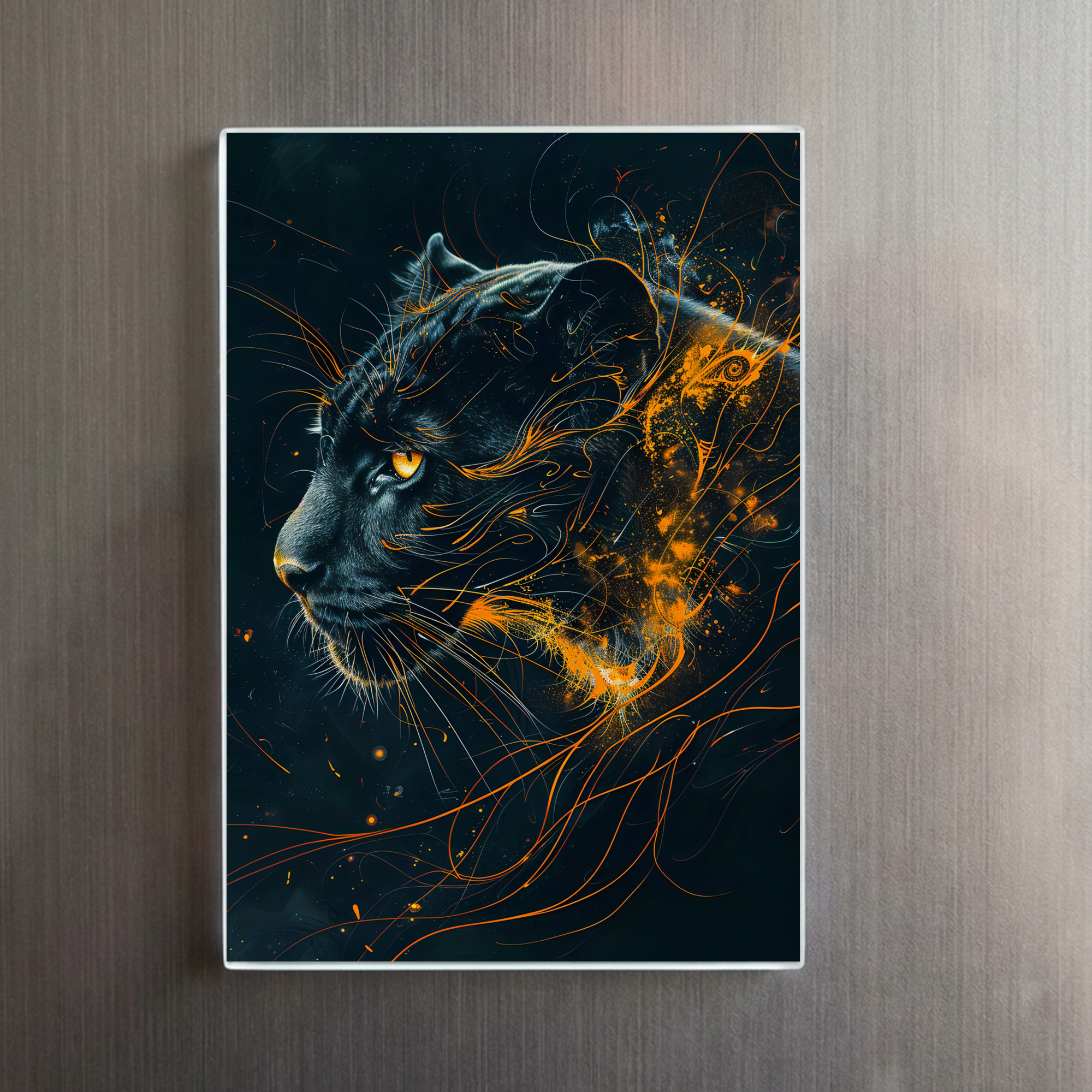 raxxa Glas-Magnet: Orange Neon Black Panther Light - Imagen 2