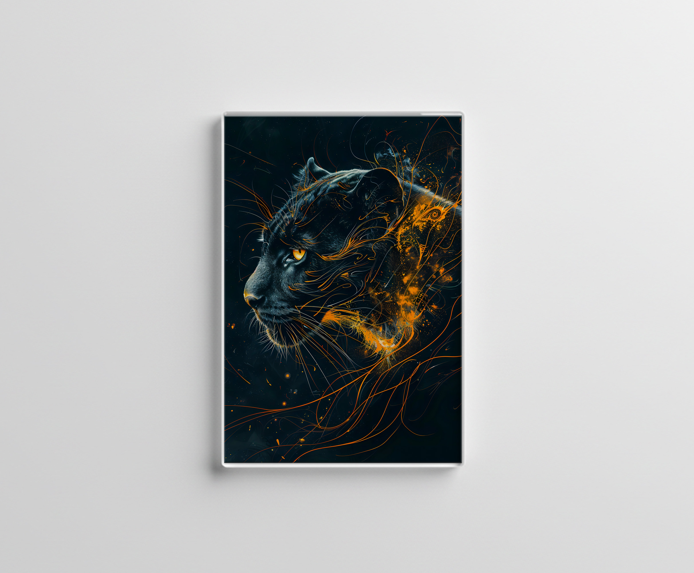 raxxa Glas-Magnet: Orange Neon Black Panther Light
