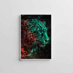 raxxa Glas-Magnet: Greenish Red Neon Leopard Light